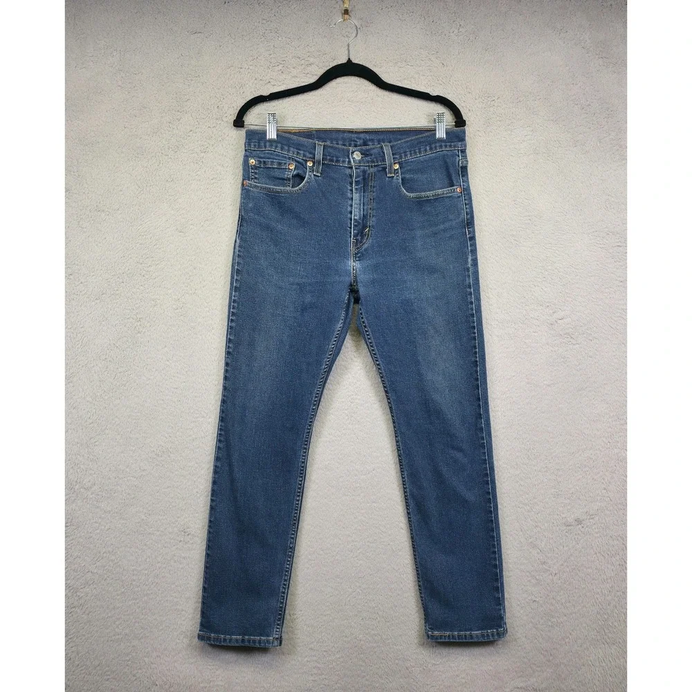 Levis 502 Jeans 32x30 Blue Taper Fit Medium‎ Wash Stretch Denim Classic 32x27